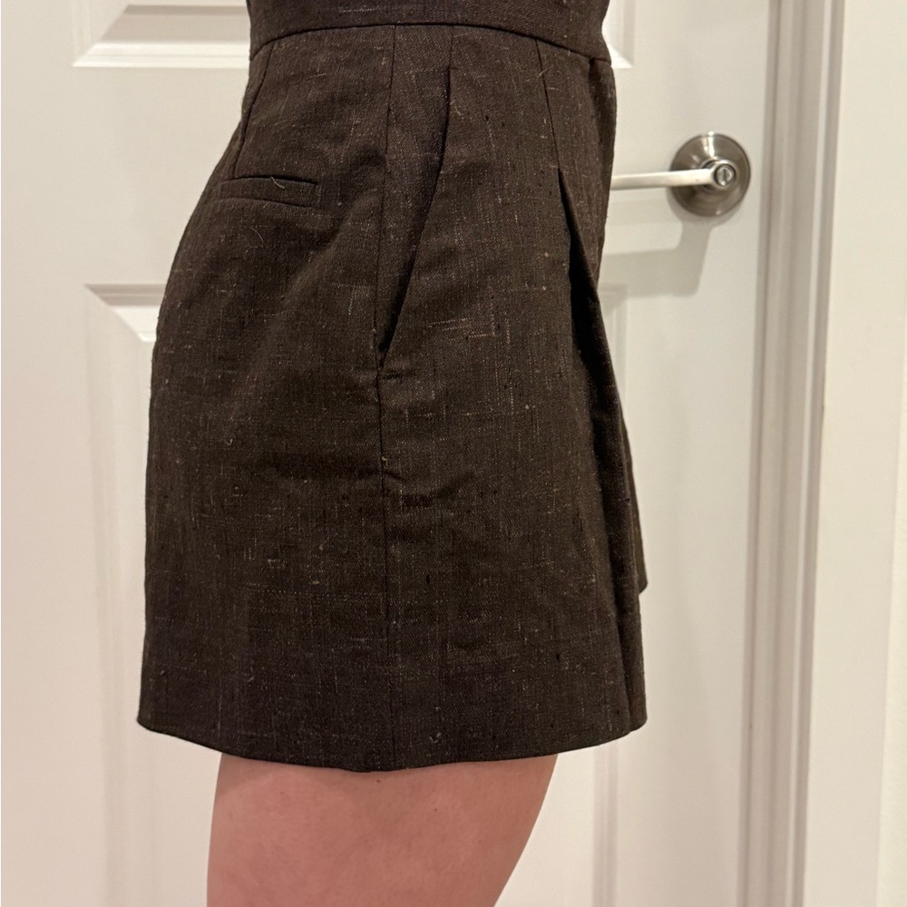 Sandro Dark Brown Women's Bermuda Shorts - Picture 2 of 6